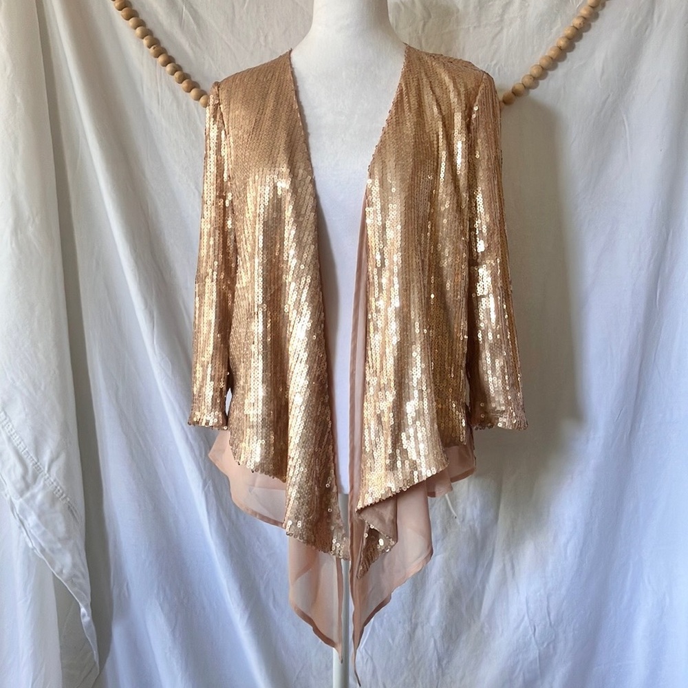 NWT Rose Gold Sequin Party Jacket
